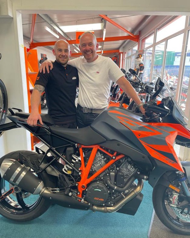 Aaron handing over a brand new KTM 1290 Superduke GT to a very valued customer, 22nd June